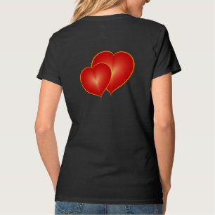 Camiseta Dos corazones rojos, gráfico de arte digital moder