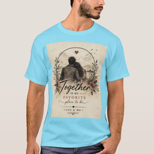 Camiseta Dos corazones, una historia. (Anverso)