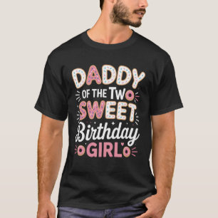 Camiseta Dos Cumpleaños Dulces Niña Padre Donut Coincidente