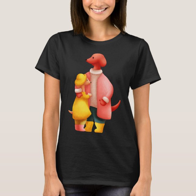 Camiseta Dos Dachshunds abrazando (Anverso)