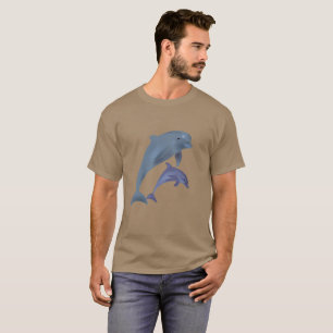 Camiseta Dos delfínes tropicales que saltan al lado de uno