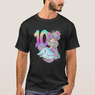 Camiseta Dos dígitos 10.ª sirena de cumpleaños 10