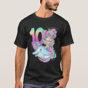 Camiseta Dos dígitos 10.ª sirena de cumpleaños 10