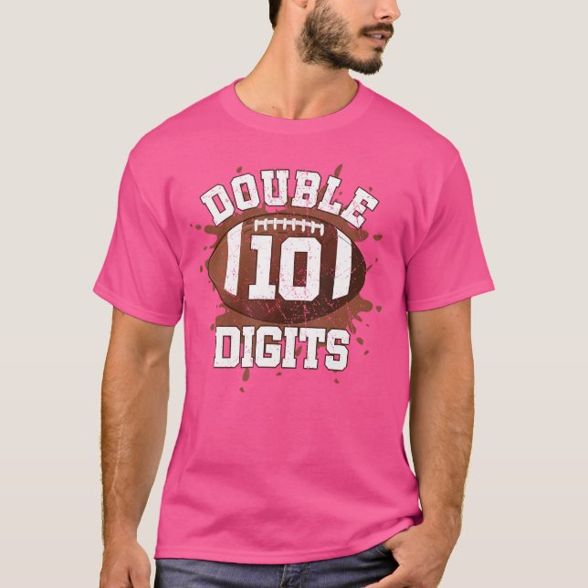 Camiseta Dos dígitos decoraciones de cumpleaños Boy 10 Fútb (Anverso)