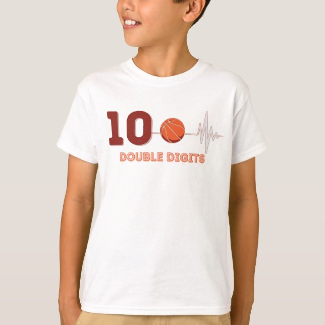 Camiseta Dos dígitos niño de 10 años de edad basketball (Anverso)