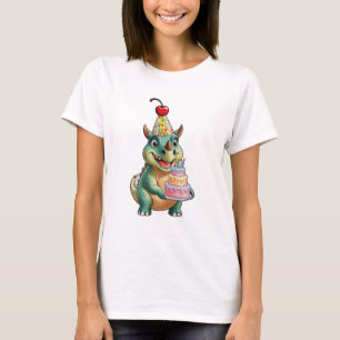 Camiseta Dos dinosaurios bailando como si estuvieran en un