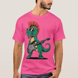 Camiseta Dos Dinosaurios De Rock De Punk Guay Con Música Gr