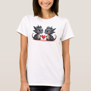 Camiseta Dos dragones pequeños enamorados