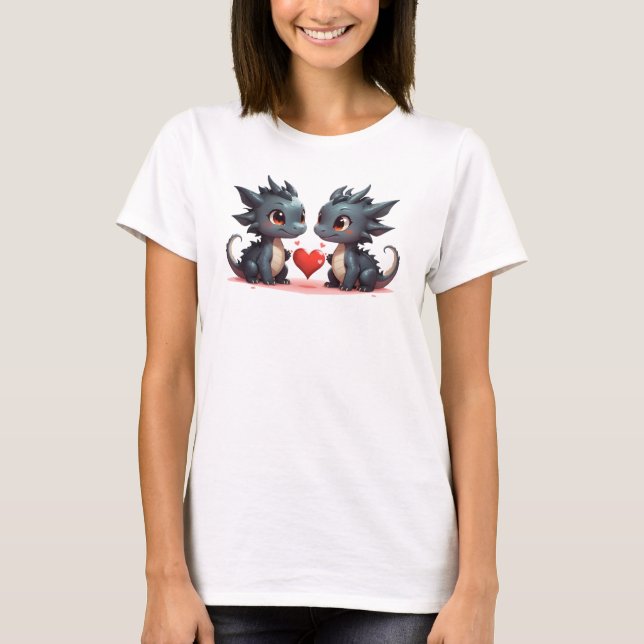 Camiseta Dos dragones pequeños enamorados (Anverso)