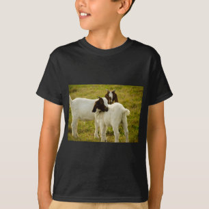 Camiseta Dos dulces cabras boer en campo Foto de animales d