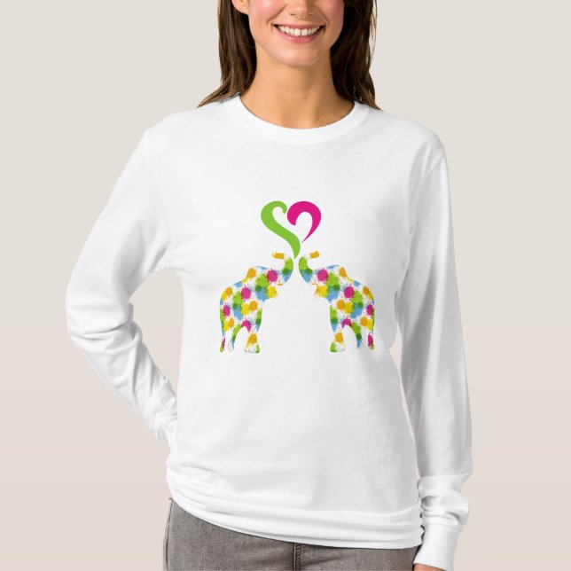 Camiseta Dos elefantes enamorados (Anverso)