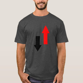 Camiseta Dos flechas rojas negras apuntando hacia abajo