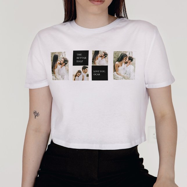 Camiseta Dos fotos | Feliz Día de San Valentín | Doble rega (Subido por el creador)
