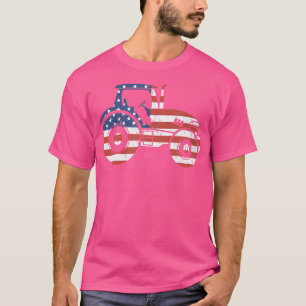 Camiseta dos ganaderos patrióticos de tractores de bandera