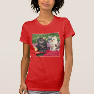 Camiseta Dos gatitos que se sientan en una manta