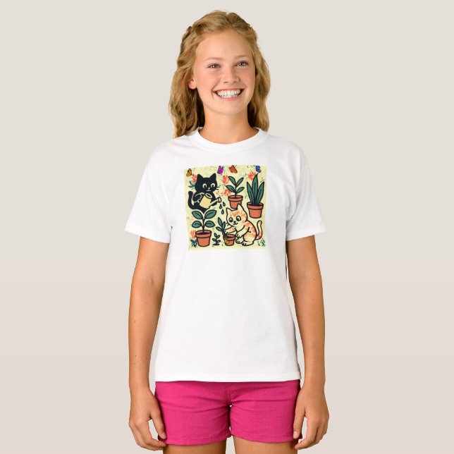 Camiseta Dos gatos (Anverso completo)