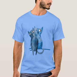 Camiseta Dos gatos azules vintage