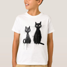 Camiseta Dos gatos negros