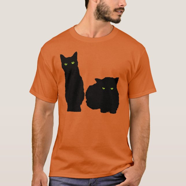 Camiseta Dos gatos negros grandes (Anverso)