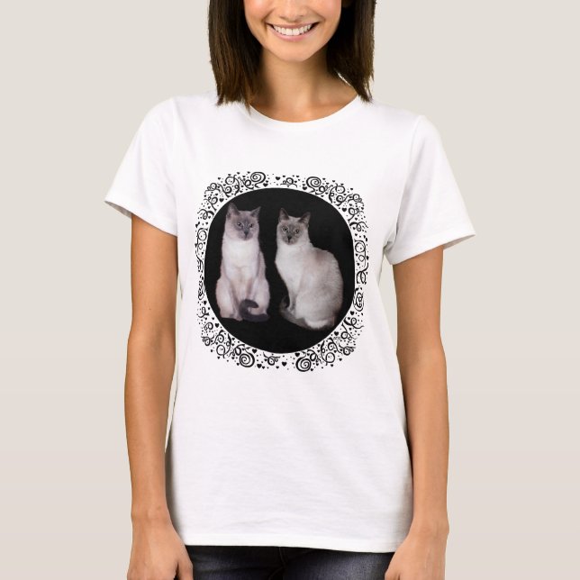Camiseta Dos gatos siameses (Anverso)