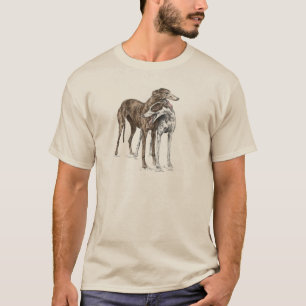 Camiseta Dos Greyhound Friends Dog Art