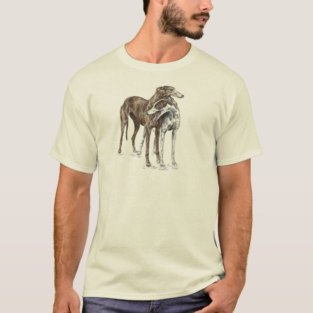 Camiseta Dos Greyhound Friends Dog Art (Anverso)