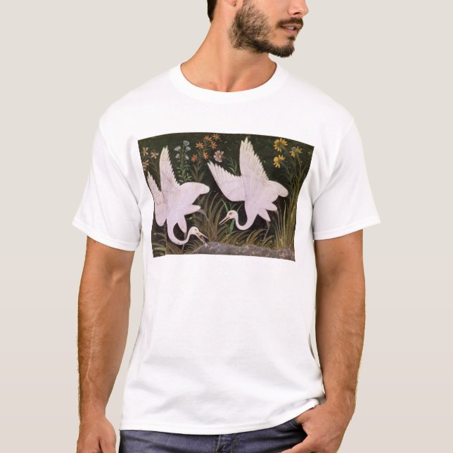 Camiseta Dos grúas al borde de una charca (Anverso)