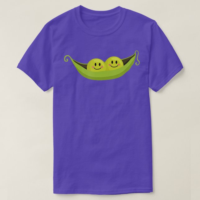 Camiseta dos guisantes bonitos en un diseño vegetariano de  (Diseño del anverso)