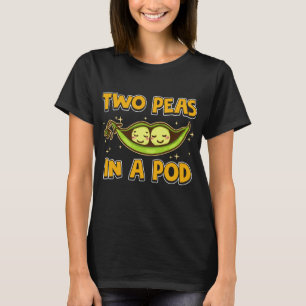 Camiseta Dos guisantes bonitos y divertidos en un bollo de 