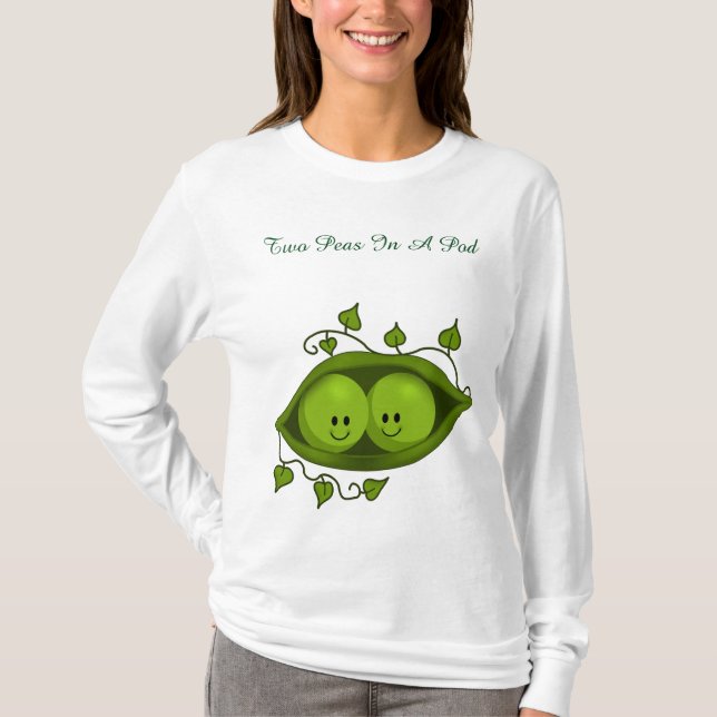 Camiseta Dos Guisantes En Dos Gemelos De Pod (Anverso)