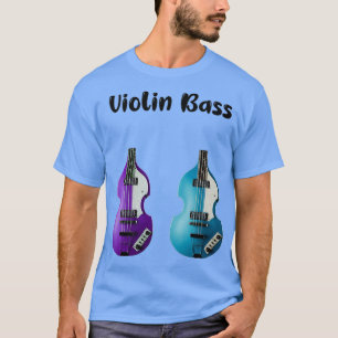 Camiseta Dos Hofner Violin Bass Blue And Purple Musical Ins