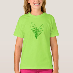 Camiseta Dos hojas verdes entrelazadas