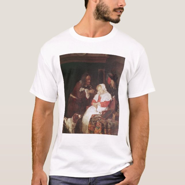 Camiseta Dos hombres con una mujer durmiente, c.1655-60 (Anverso)