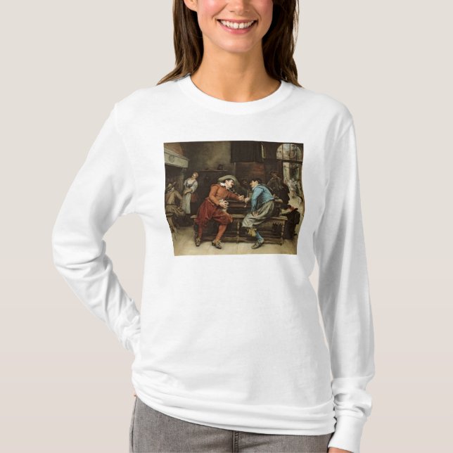 Camiseta Dos hombres que hablan en una taberna (Anverso)