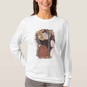 Camiseta Dos hombres y mujer detrás del toldo, pantalla de