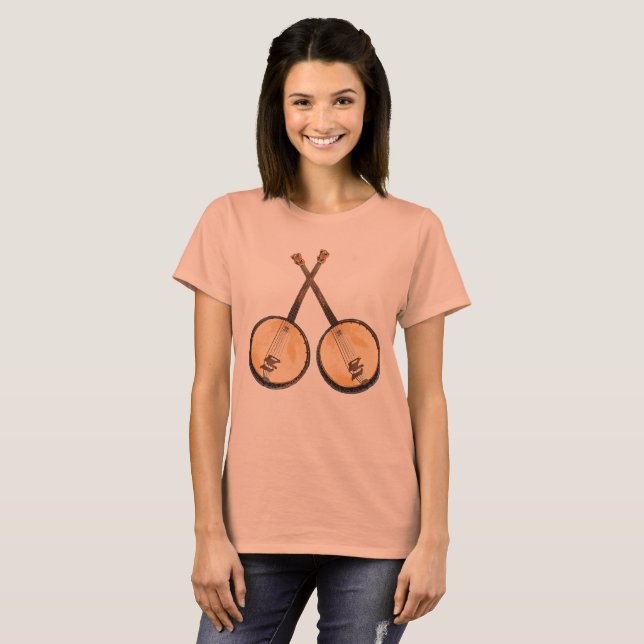 Camiseta Dos instrumentos musicales banjos (Anverso completo)