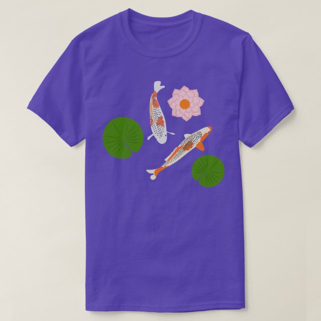 Camiseta Dos Koi Fish Waterlily Koi Pond (Diseño del anverso)