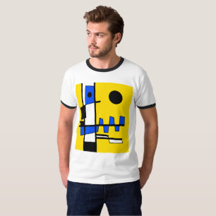Camiseta Dos Lados De La Etnicidad Amarillo Azul Negro Blan