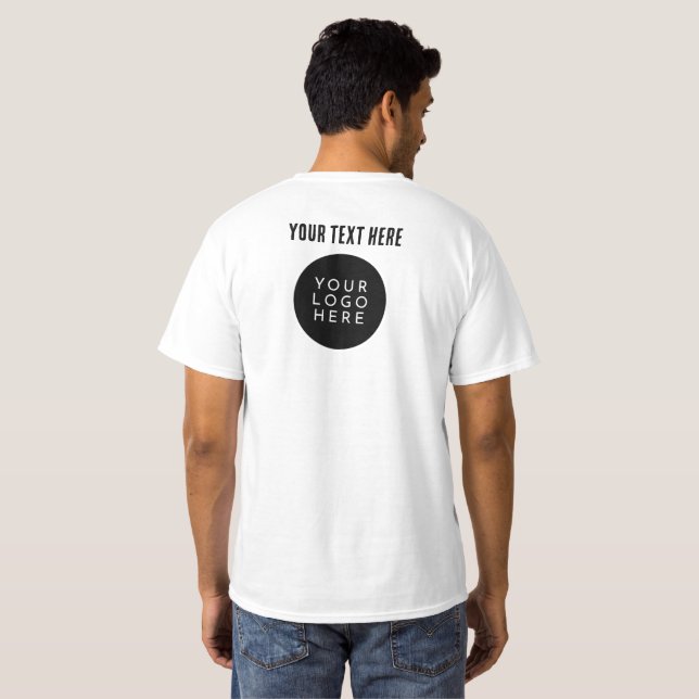 Camiseta DOS LADOS | LOGO Personalizado y personal de la co (Reverso completo)