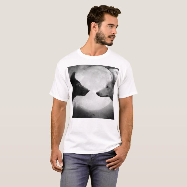 Camiseta Dos lobos enfrentándose (Anverso completo)
