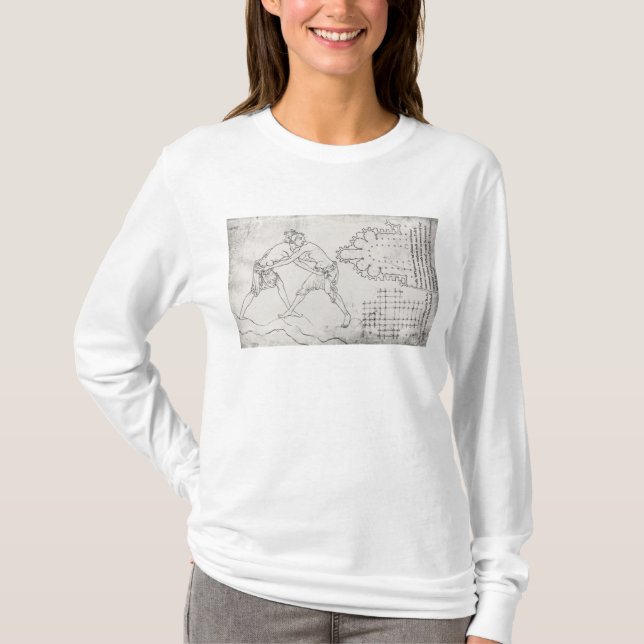 Camiseta Dos luchadores, plan de una iglesia cisterciense (Anverso)