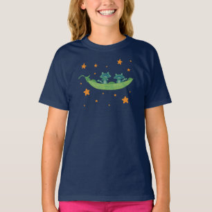 Camiseta Dos mapaches en una vaina de guisante   Arte popul