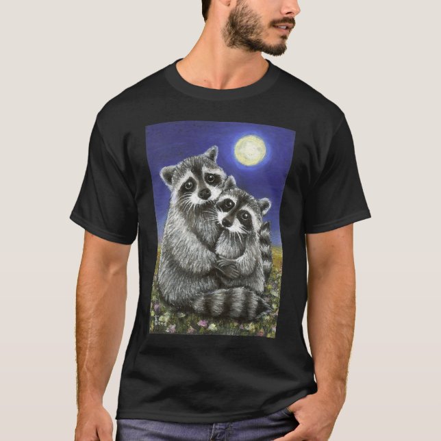 Camiseta Dos mapaches locamente enamorados (Anverso)