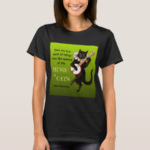Camiseta Dos medios de refugio Música Gatos Schweitzer