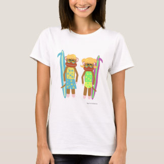 Camiseta Dos monos surfistas, Ilustracion Personalizado lin