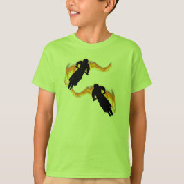 Camiseta Dos motos sucias en carretera con llamas