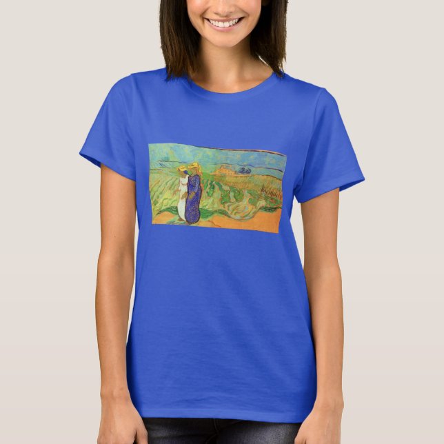 Camiseta Dos mujeres cruzando los campos por Vincent van Go (Anverso)