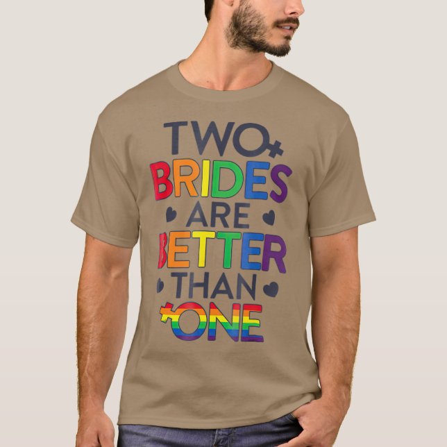 Camiseta Dos novias son mejores que un orgullo lésbico (Anverso)