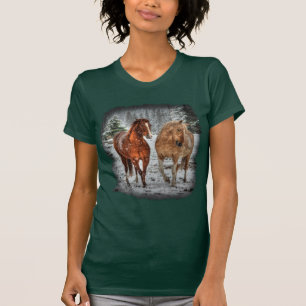 Camiseta Dos novios en el arte de la foto de nieve