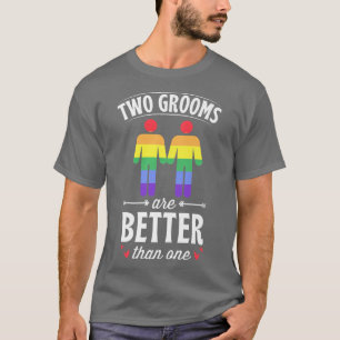 Camiseta Dos novios son mejor que una boda gay coincidente